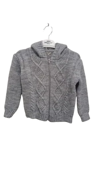 uğurböceğiçocuk Erkek Fermuarlı Örme Hırka 1-4 Yaş