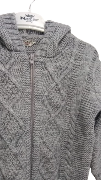 uğurböceğiçocuk Erkek Fermuarlı Örme Hırka 1-4 Yaş - 2