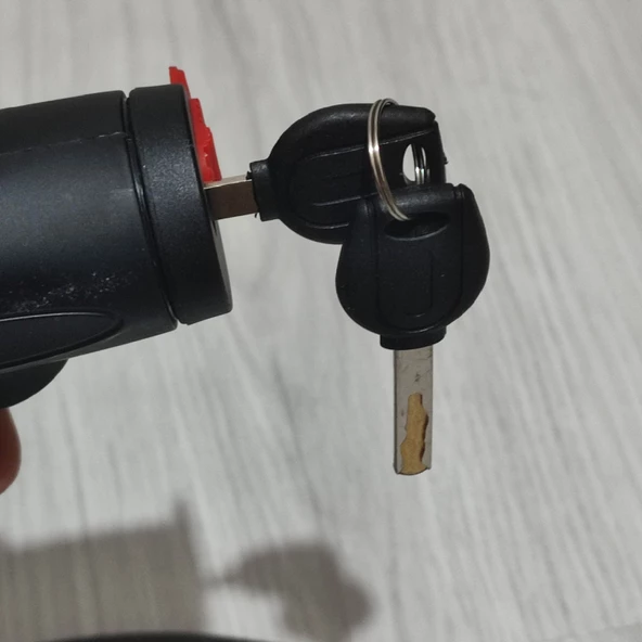 Hagiki Kalın Anahtarlı Motorsiklet Kilidi 2cm Eni ve 1.5 Metre Uzunluğunda Çelik Halatlı 1 Adet - 2