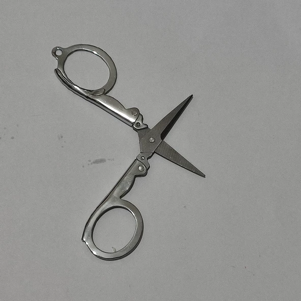 Hagiki Katlanır Makas Paslanmaz Çelik Seyahat Makası Pratik Kolay Taşınabilir Keskin Bıçaklı Makas - 3
