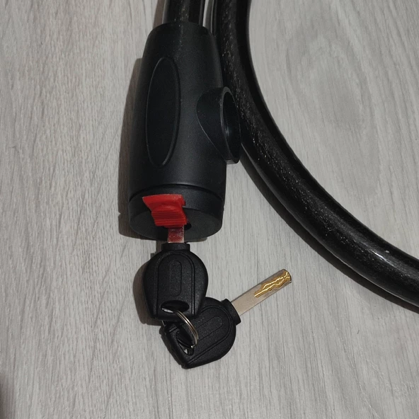 Hagiki Kalın Anahtarlı Motorsiklet Kilidi 2cm Eni ve 1.5 Metre Uzunluğunda Çelik Halatlı 1 Adet - 4