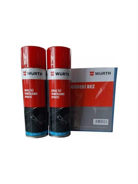 Würth Araç Iç Temeizleme Köpük 500 ml 2 Li + Güderi Bez