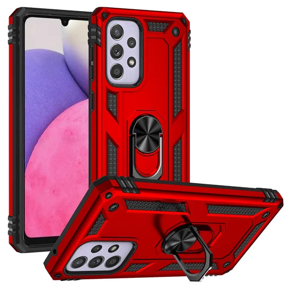 Samsung Galaxy A33 5G Kılıf Vega Tank Sert Yüzüklü Standlı Zırh Koruma Kapak - Resim 11