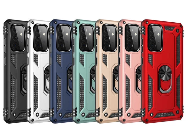 Samsung Galaxy A52 Kılıf Vega Tank Sert Yüzüklü Standlı Zırh Koruma Kapak - Resim 7