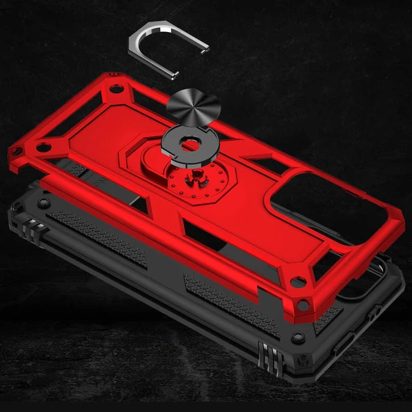 Xiaomi Redmi Note 11T 5G Kılıf Vega Tank Sert Yüzüklü Standlı Zırh Koruma Kapak - 2