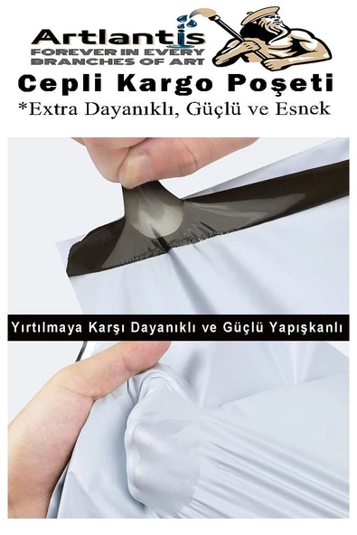 Plastik Kargo Poşeti Cepli 18x25+5 cm 250 Adet 1 Paket Ekonomik Cepli Kargo Poşeti Dayanıklı Gri Esnek - 5