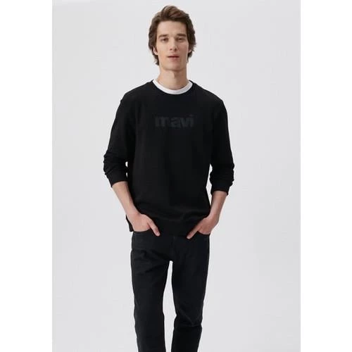 MAVİ BASKILI SWEATSHIRT