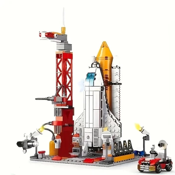 UZAY MEKİĞİ 3D BULDING BLOCKS 521 Parça 6+ YAŞ Puzzle Uzay Yolculuğu Eğitici Bloklar Hediye - 1