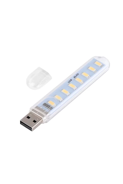 8 Led Beyaz Işık Taşınabilir Mini Usb Led Lamba 5730 Smd Kamp Stick Led