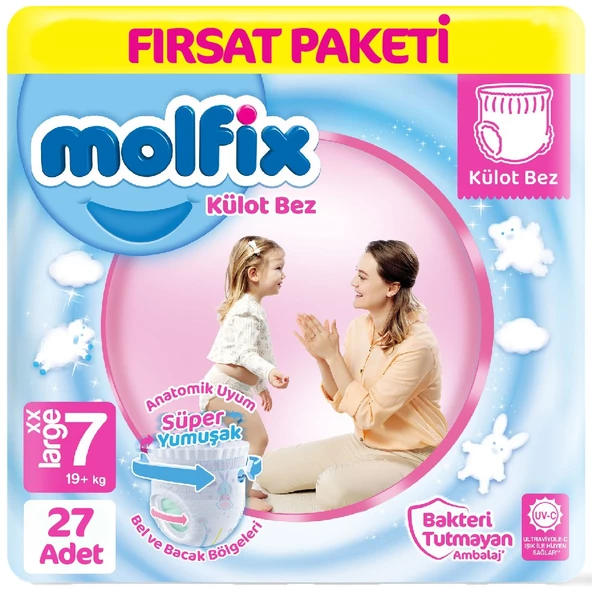 Molfix Külot Bez Fırsat Paketi 7 Beden 19+ Kg 27 Adet