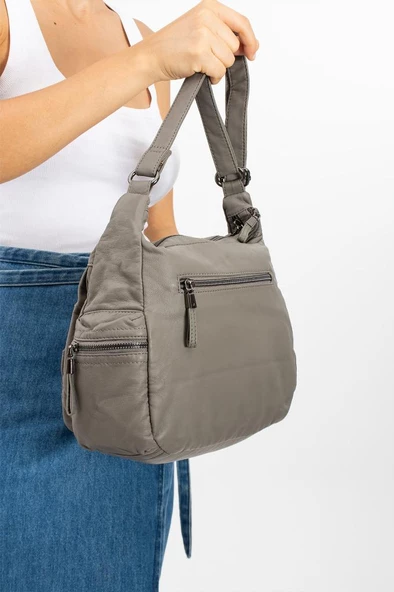 Y.S.Deri Kadın Çapraz Askılı Postacı Omuz Çantası Vegan Deri 25*20 Cm Bayan Omuz Çantası Çok Cepli - 3