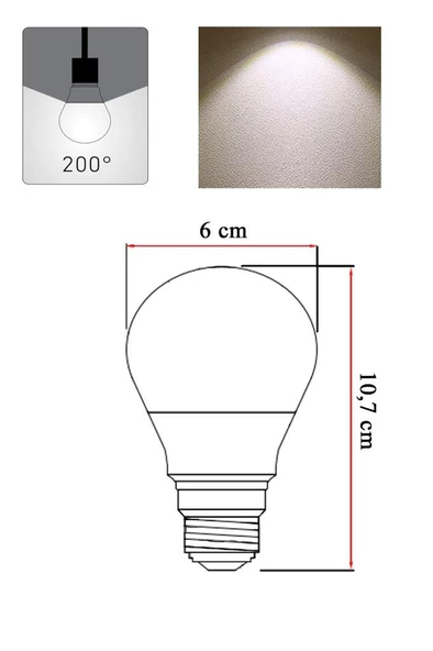 Panasonic 8,5W (60W) Led Ampul 4000K - Gün Işığı 3 Adet Tasarruflu Lamba - 3