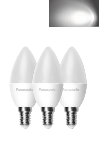 Panasonic 4,9W (40W) Led Mum Ampul Beyaz 6500K - E14 3 Adet Avize Lambası