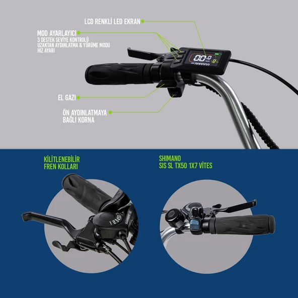 Strada E-VO Mekanik Disk 24 Jant Üç Tekerlekli Elektrikli Bisiklet - 8