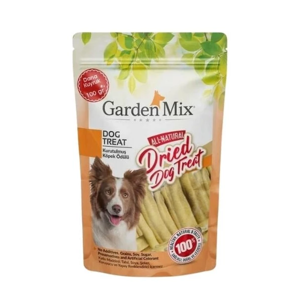 Garden Mix Kurutulmuş Dana Kuyruk Doğal Köpek Ödül Maması 100 Gr