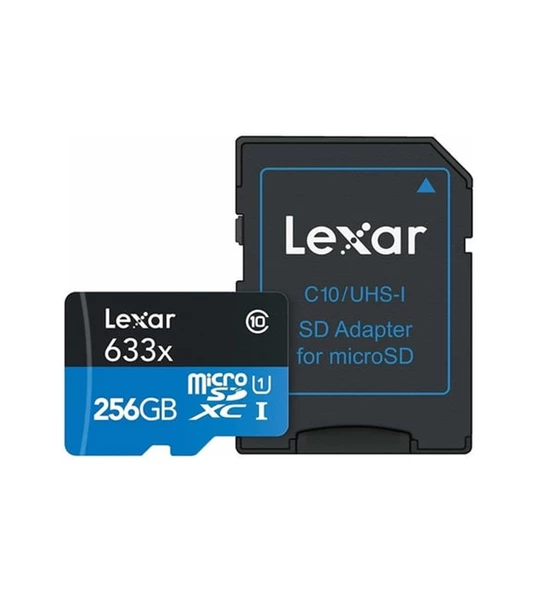 Lexar 633x 256 GB MicroSDXC Class 10 UHS-I Hafıza Kartı + Adaptör Drone Kameralar için - 3