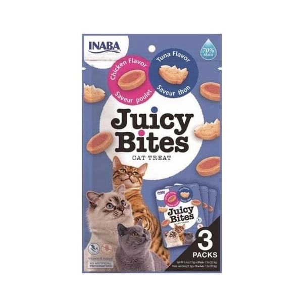 Inaba Juicy Bites Tavuklu ve Tuna Balıklı Kedi Ödül Maması 11.3 Gr 3 Adet