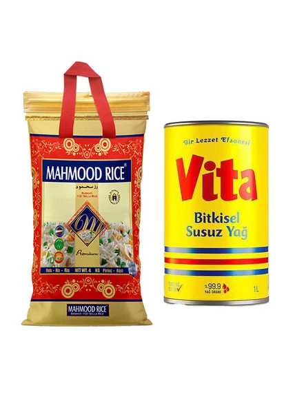 MAHMOOD RİCE 1121 BASMATİ PİRİNÇ 4 KG + VİTA BİTKİSEL SUSUZ YAĞ 1 LT ürün görseli 1
