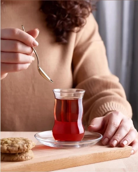 Paşabahçe çifte belli çay bardağı takımı - 12 parça çay bardağı seti takımı