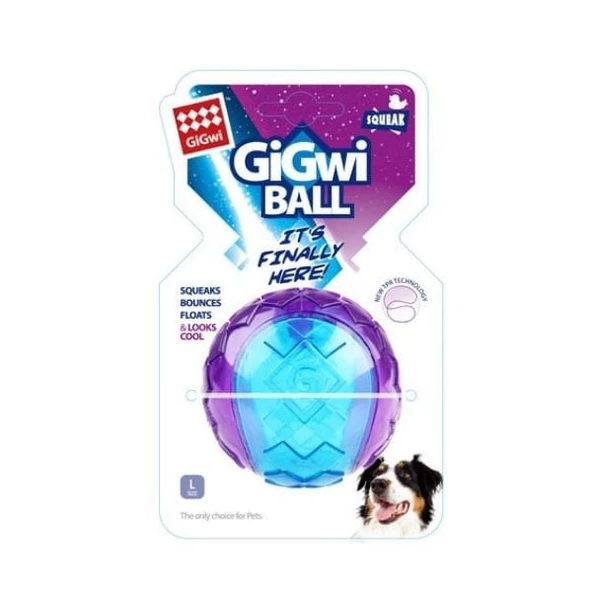 Gigwi Ball Sert Top Plastik Köpek Oyuncağı 7 Cm Mavi/Mor