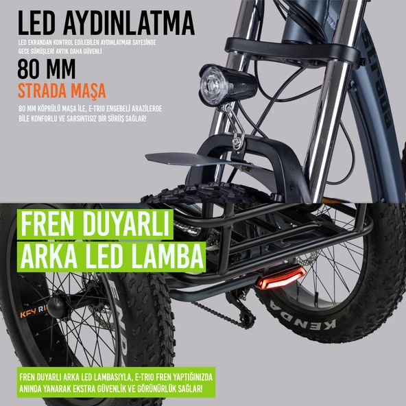 Strada E-TRIO Hidrolik Disk 20 Jant Elektrikli Üç Tekerlekli Bisiklet - 7
