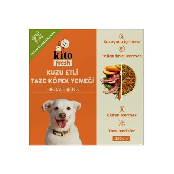 Kito Fresh Kuzu Etli Hipoalerjenik Taze Köpek Yemeği 250 Gr