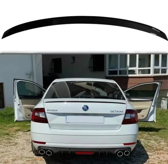 AUTOGP Skoda octavia bagaj üstü spoiler pianoblack boyalı 2013+