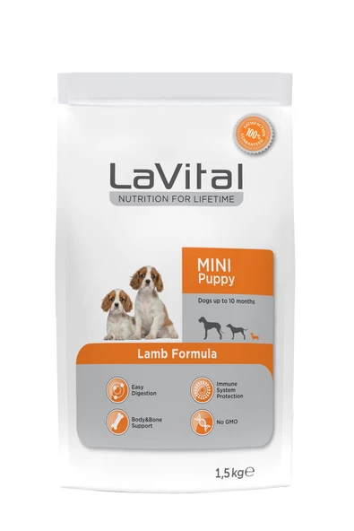 Lavital Mini Puppy Kuzu Etli Küçük Irk Yavru Köpek Maması 1.5 Kg