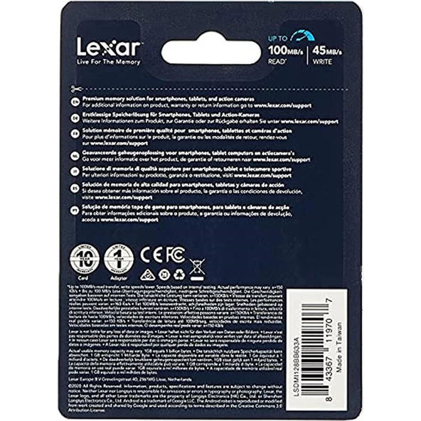 Lexar 128GB 633X Microsdxc Uhs-I U3 100/45 Mb/sn Yüksek Performanslı Microsd Hafıza Kartı - 2