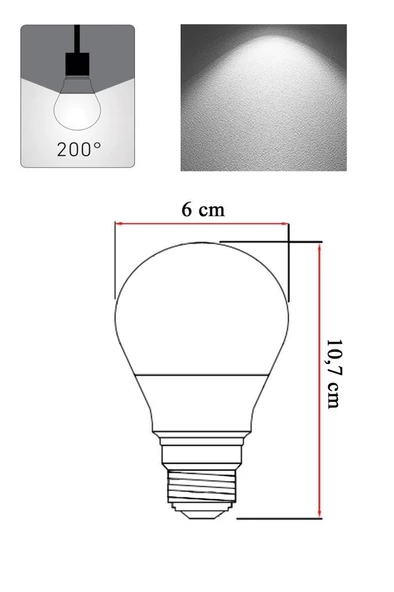 Panasonic 8,5W (63W) Led Ampul 6500K - Beyaz Işık 6 Adet Tasarruflu Lamba - 3
