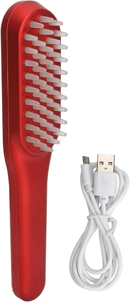 Saç Derisi Masaj Tarağı Elektronik Mikro Akım Çok Fonksiyonlu Kırmızı - 2