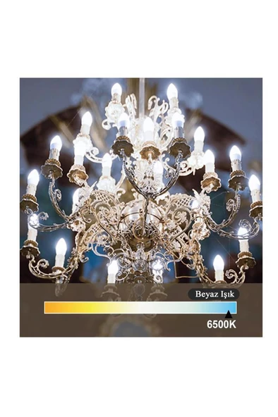 Panasonic 4,9W (40W) Led Mum Ampul Beyaz 6500K - E14 6 Adet Avize Lambası - 5
