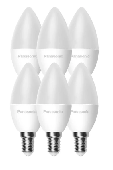 Panasonic 4,9W (40W) Led Mum Ampul Beyaz 6500K - E14 6 Adet Avize Lambası