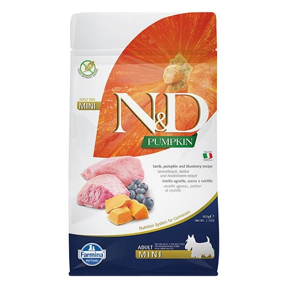 N&D Pumpkin Balkabaklı Kuzu Etli Küçük Irk Yetişkin Köpek Maması 800 Gr