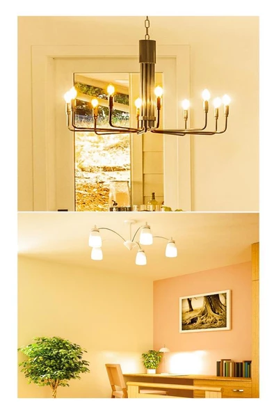 Panasonic 4,9W (40W) Led Mum Ampul Sarı 2700K - E14 10 Adet Avize Lambası - 4
