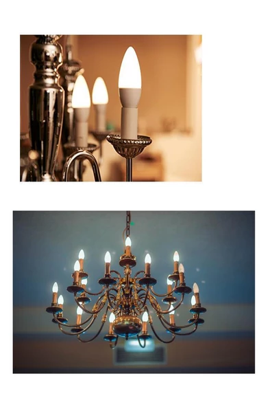 Panasonic 4,9W (40W) Led Mum Ampul Sarı 2700K - E14 10 Adet Avize Lambası - 6