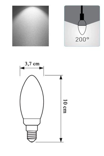 Panasonic 4,9W (40W) Led Mum Ampul Beyaz 6500K - E14 10 Adet Avize Lambası - 2