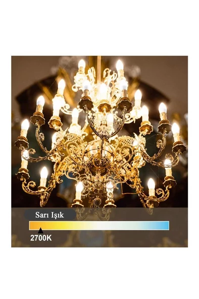 Panasonic 4,9W (40W) Led Mum Ampul Sarı 2700K - E14 10 Adet Avize Lambası - 5