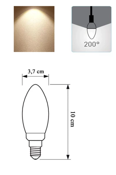 Panasonic 4,9W (40W) Led Mum Ampul Sarı 2700K - E14 10 Adet Avize Lambası - 2