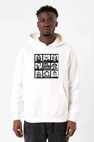 The Psycho Bunch Beyaz Erkek 3ip Kapşonlu Sweatshirt