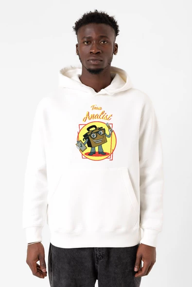 The Umbrella Academy Team Analist Beyaz Erkek 3ip Kapşonlu Sweatshirt