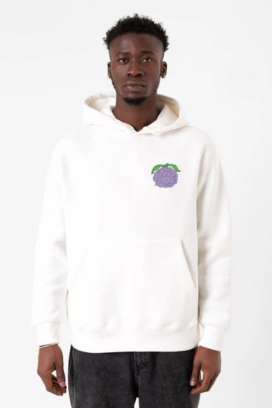 One Piece Anime Yami Yami Devil Fruit Beyaz Erkek 3ip Kapşonlu Sweatshirt