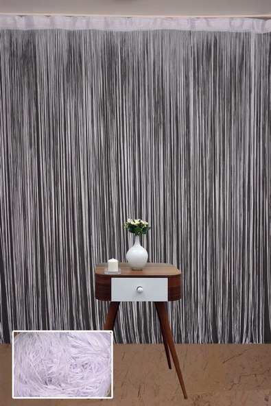 DÜZ İP PERDE 180 Cm En 280 Cm Boy BEYAZ RENK HAZIR İP PERDE - Resim 2