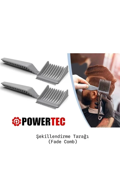 Powertec TR-0001 Profesyonel Şekillendirme Tarağı - (Fade Comb)