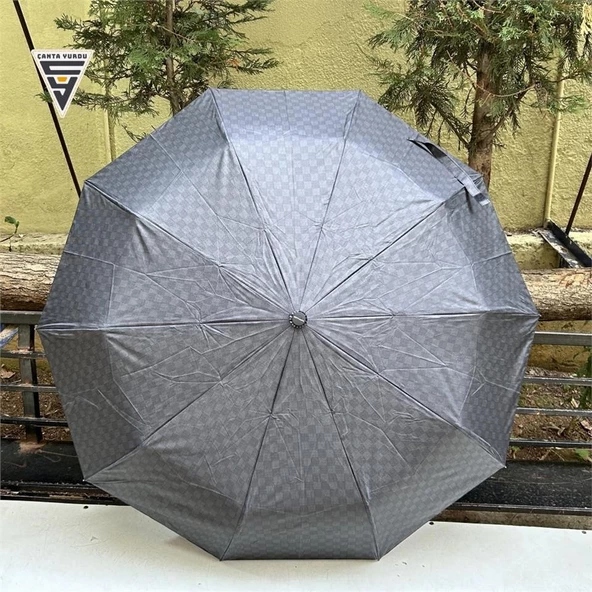 Rainwalker Tam Otomatik 10 Telli Şemsiye Ekose Siyah - 5