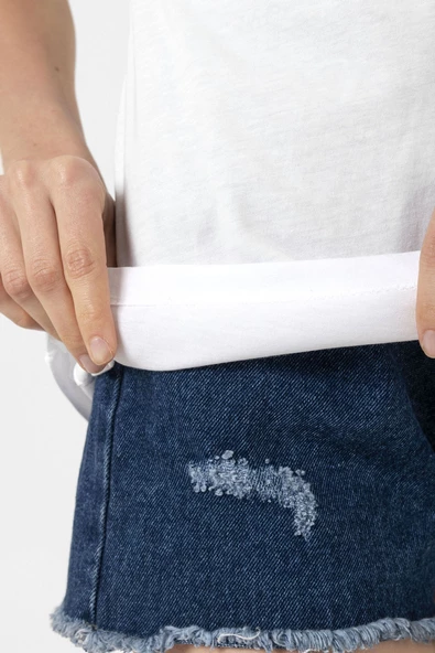 Sarı Lacivert Dna Beyaz Kadın Bisikletyaka Tshirt - Resim 2