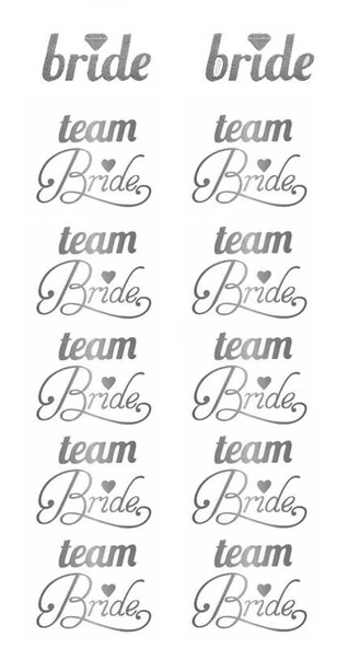 DÖVME TEAM BRIDE KALPLİ VARAKLI GÜMÜŞ 1 SET - Resim 2