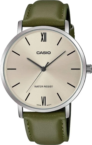 CASIO MTP-VT01L-3BUDF YEŞİL DERİ KORDON ERKEK KOL SAATİ