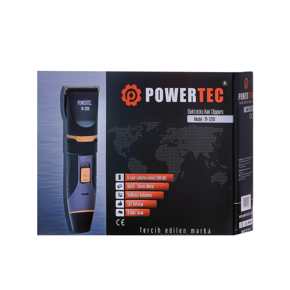 Powertec TR 3200 Çift Bataryalı Saç Kesme Makinesi - 2