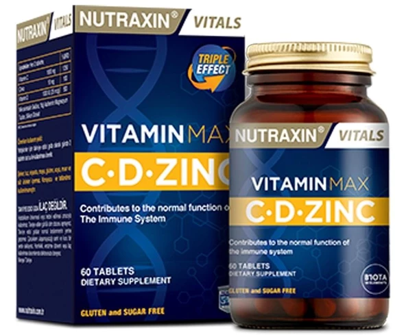 Nutraxin Vitamin Max C D Çinko 60 Tablet ürün görseli
